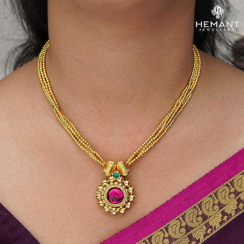 Traditional Maharashtrian Kolhapuri Thushi Golden Loose Saj 12 MM