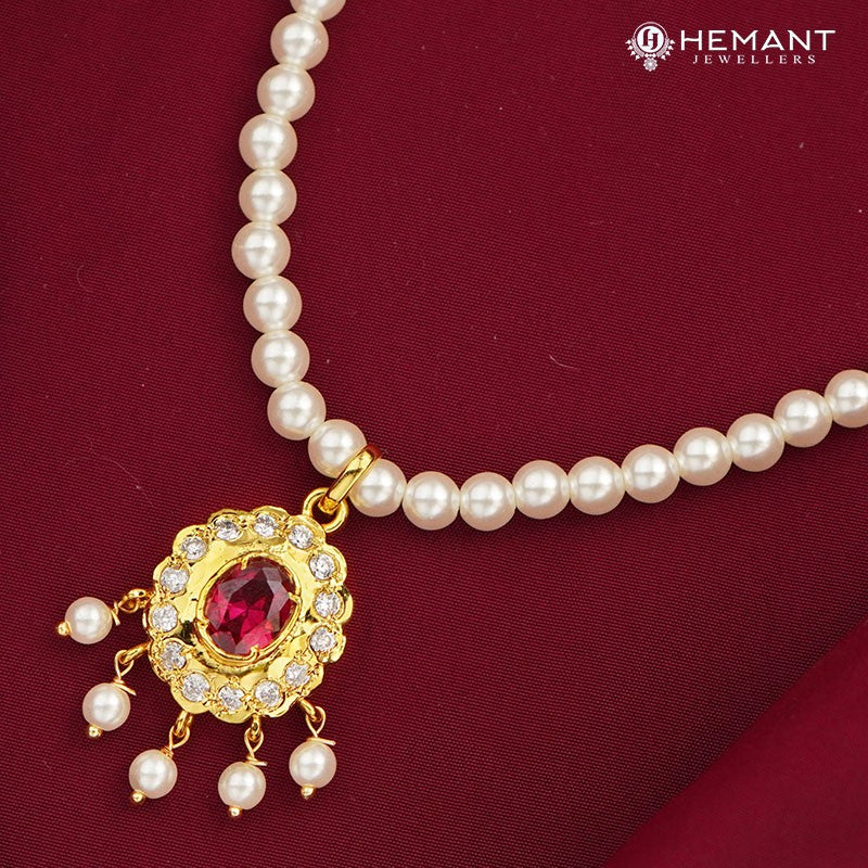 Traditional Maharashtrian Moti Mala Plain Karwari Medium Oval