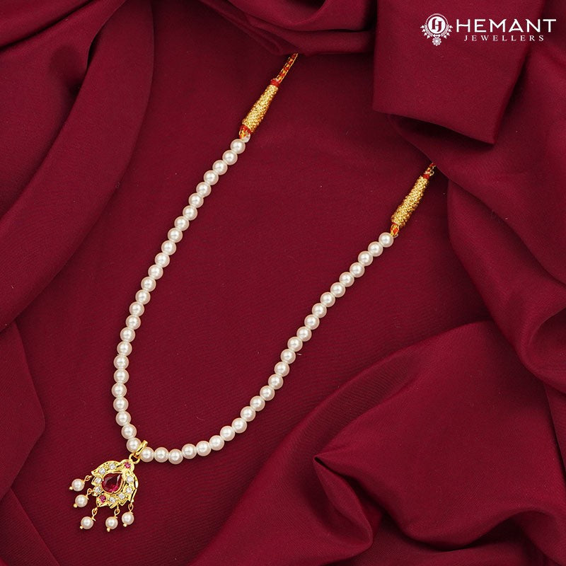 Traditional Maharashtrian Moti Mala Plain Karwari Small Kamal