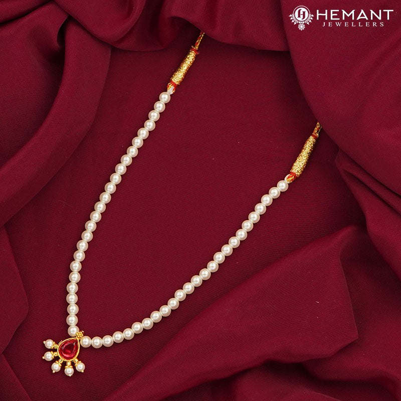 Traditional Maharashtrian Moti Mala Plain Pan RC Half