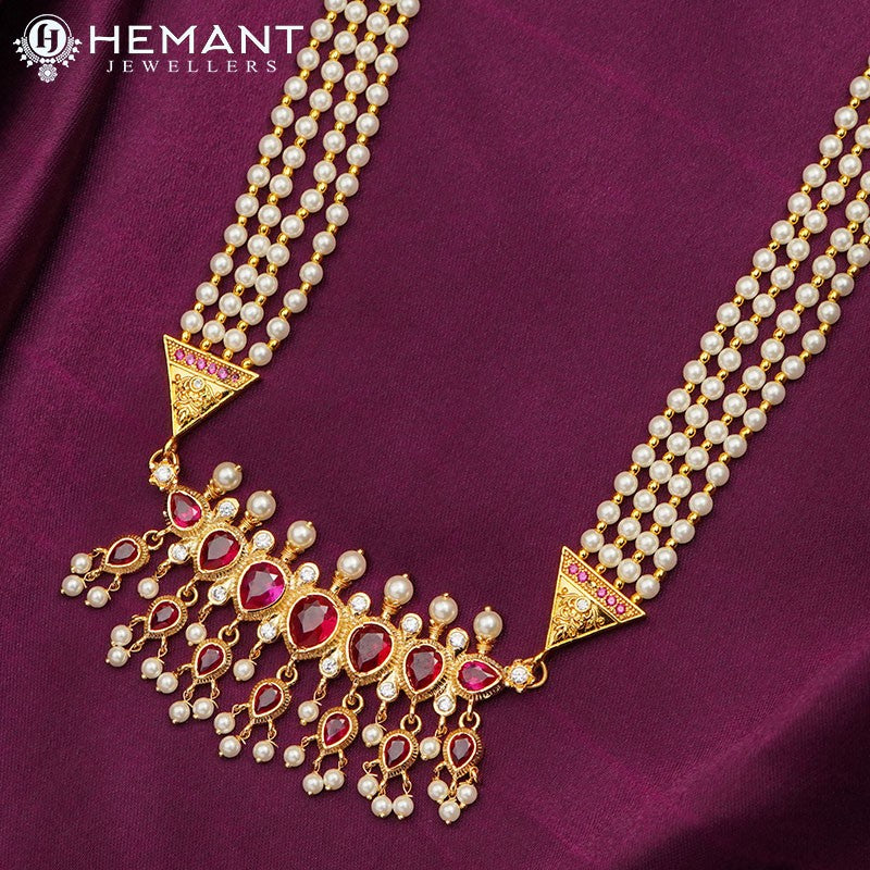 Traditional Maharashtrian Rani Haar Moti Puneri 7 Stone