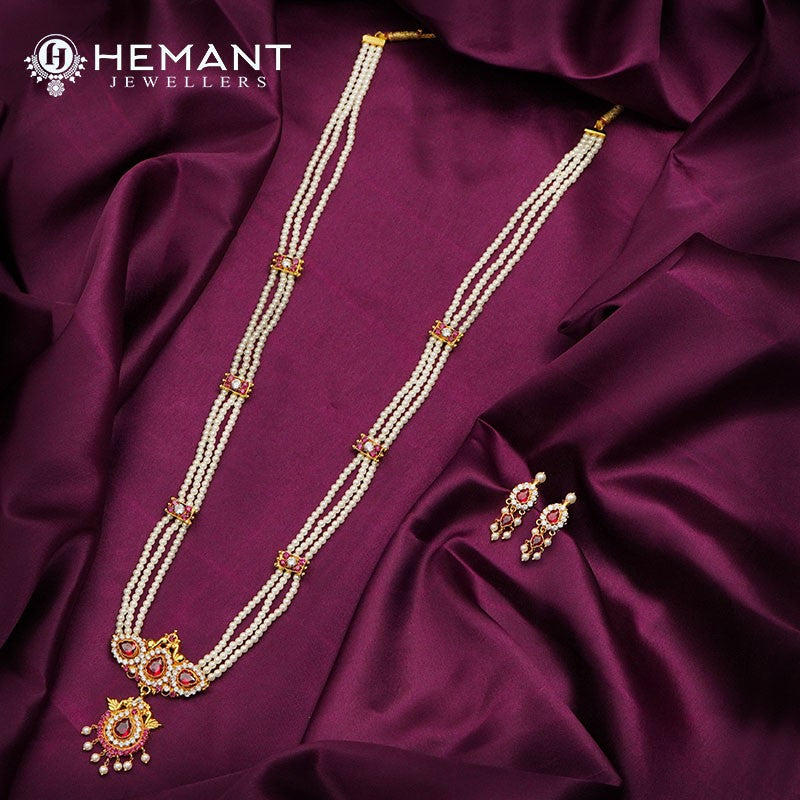 Traditional Maharashtrian Tanmani Moti Necklace Long Darbar WT